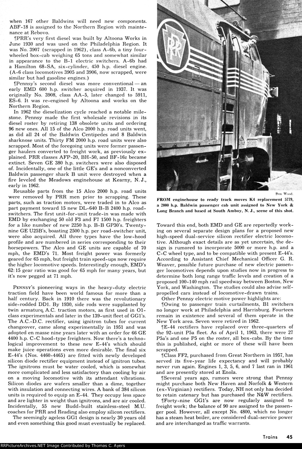 "Largest Locomotive Fleet," Page 45, 1964
